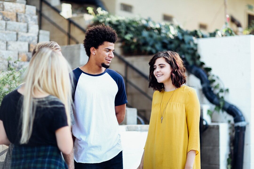 group of young talents networking